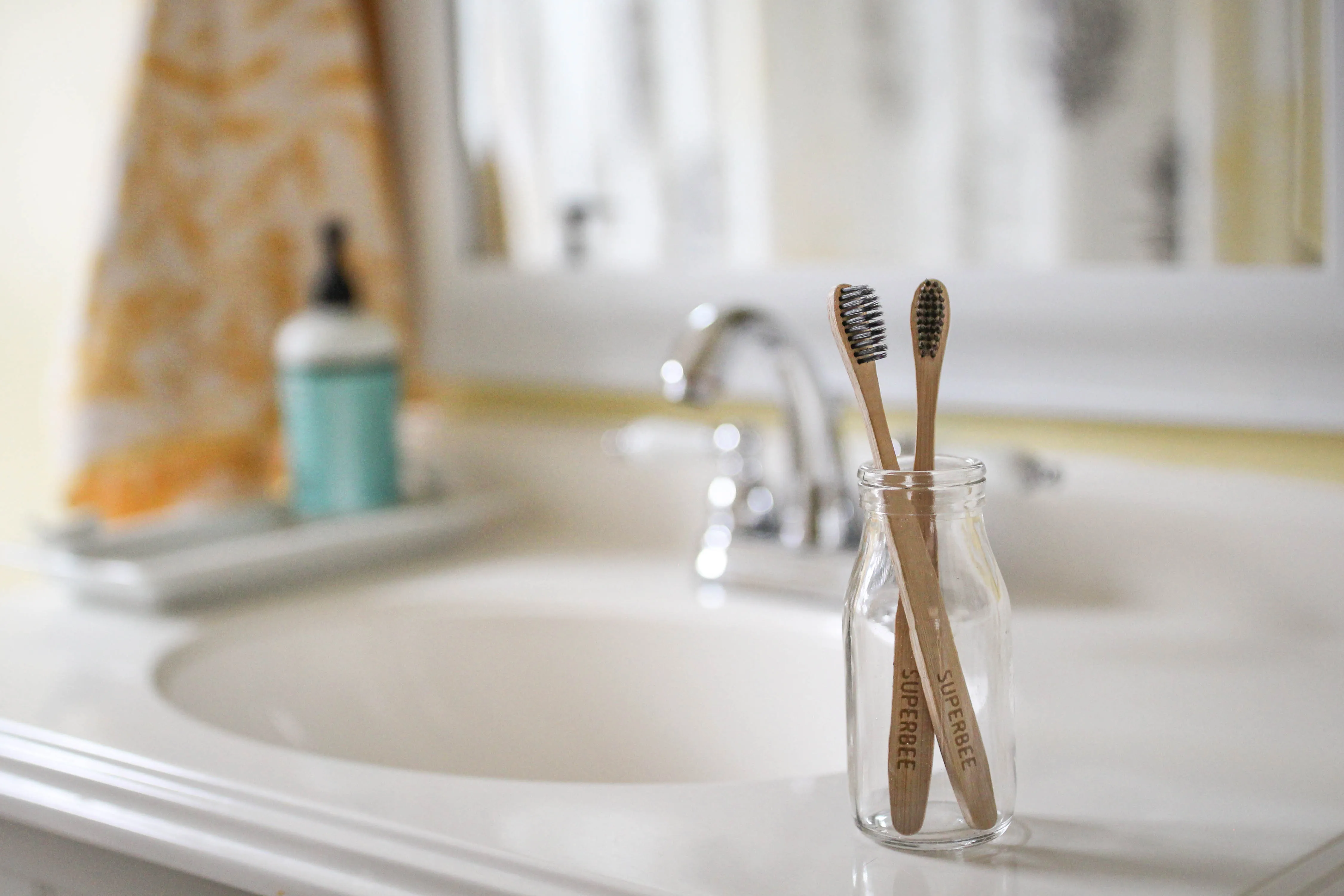 2 Bamboo Toothbrushes in a Bag