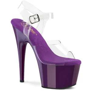 7 Inch Heel ADORE-708 Clear Purple
