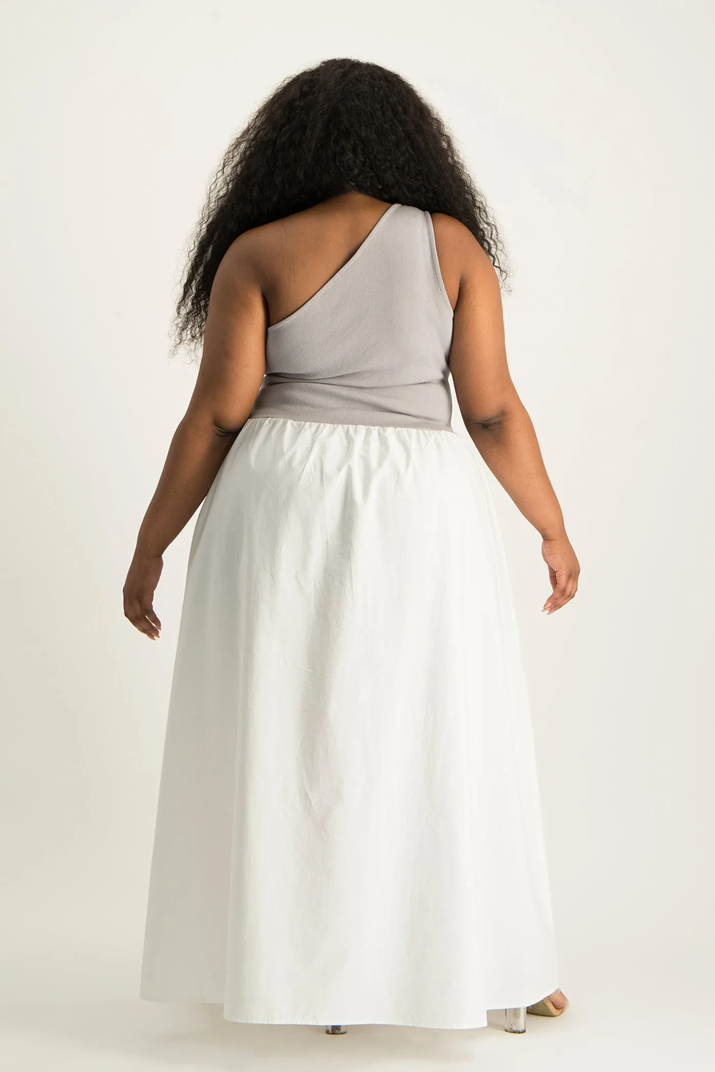 Alessia Contrast One Shoulder Asymmetric Dress