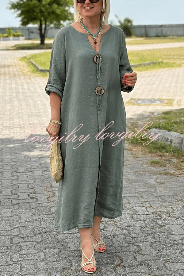 Amara | Button V-Neck Maxi
