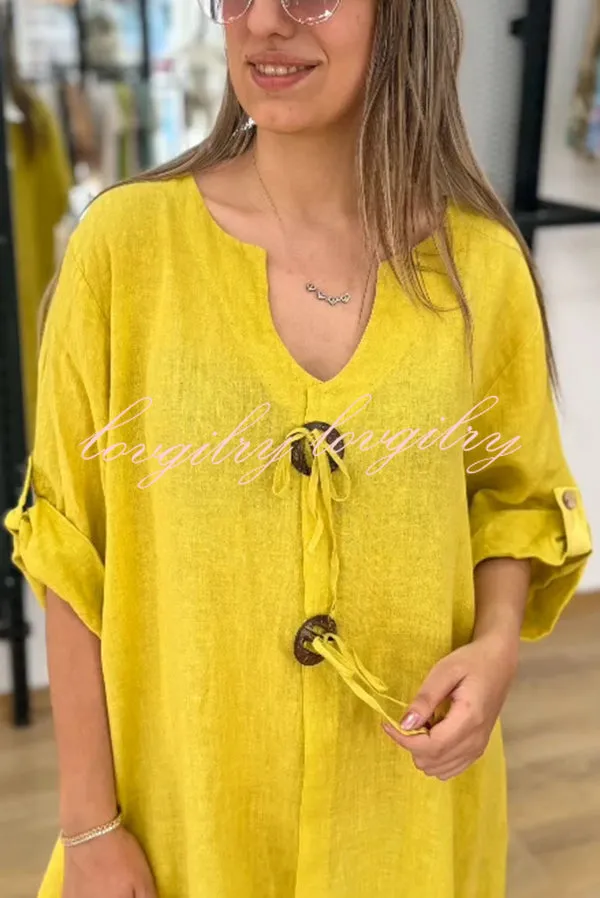 Amara | Button V-Neck Maxi