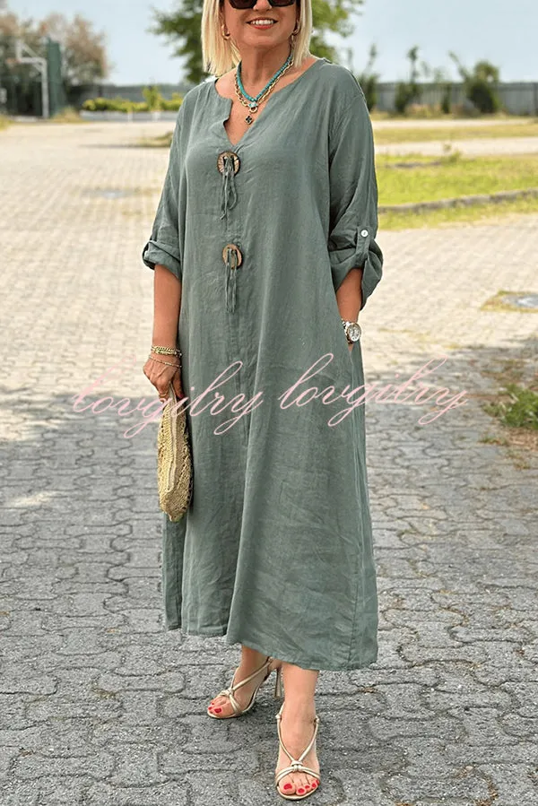 Amara | Button V-Neck Maxi