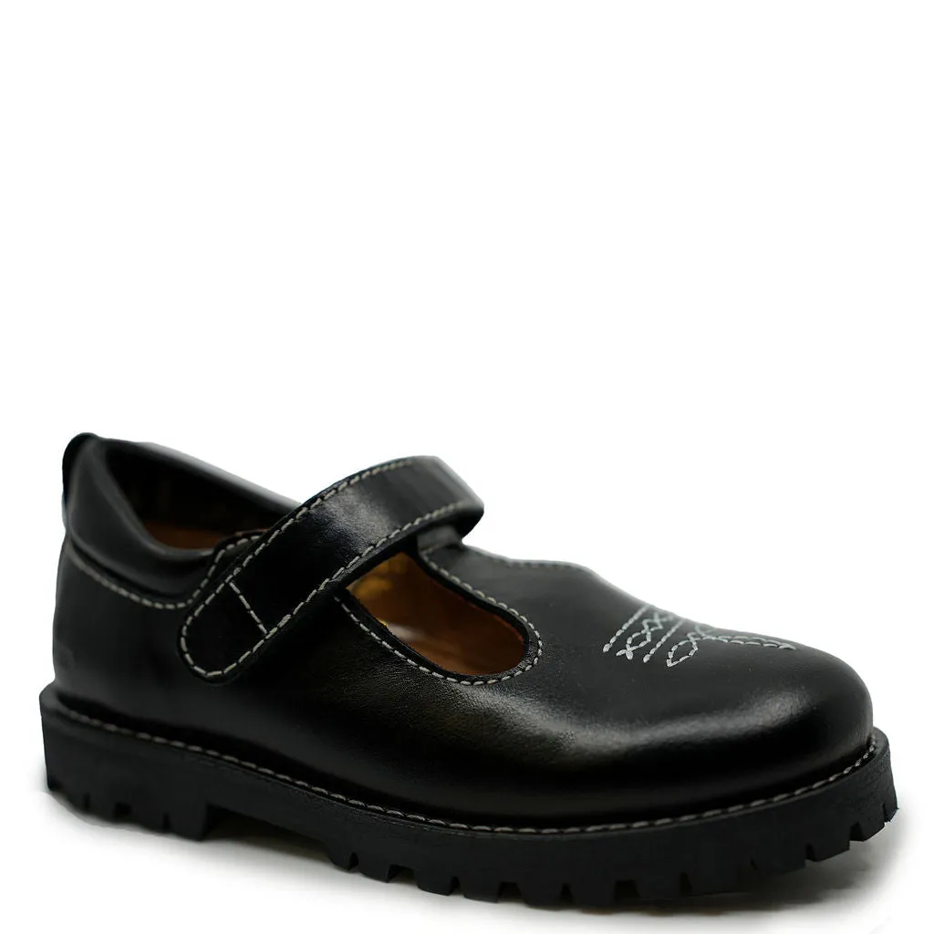 Angulus Black Chunky Mary Jane