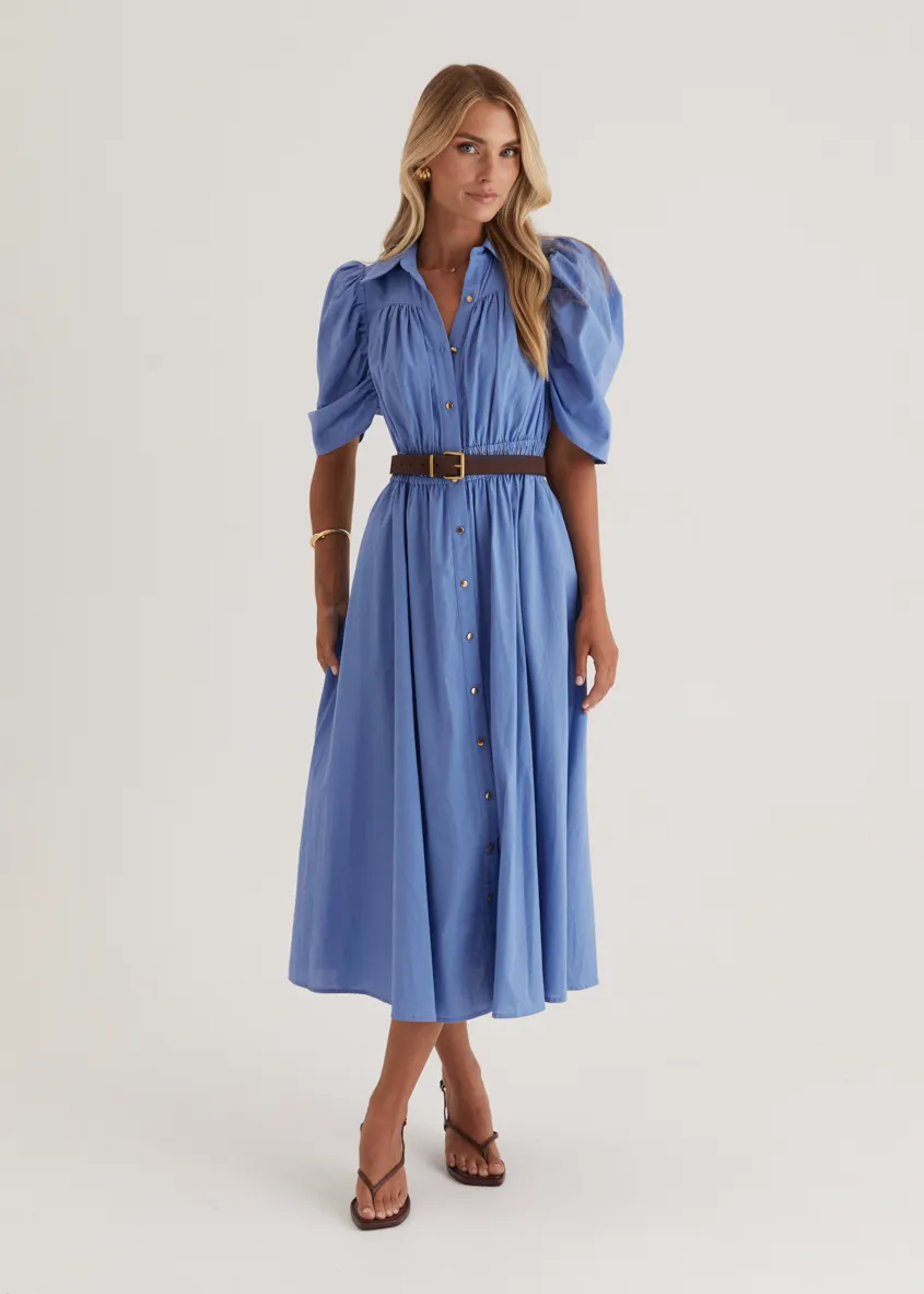 Ariana Midi Dress - Cornflower Blue