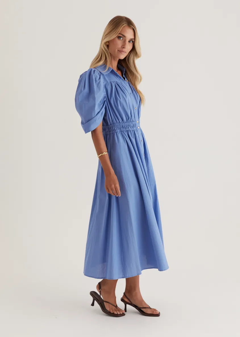 Ariana Midi Dress - Cornflower Blue