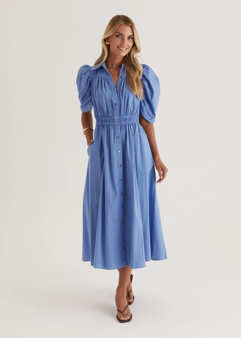 Ariana Midi Dress - Cornflower Blue