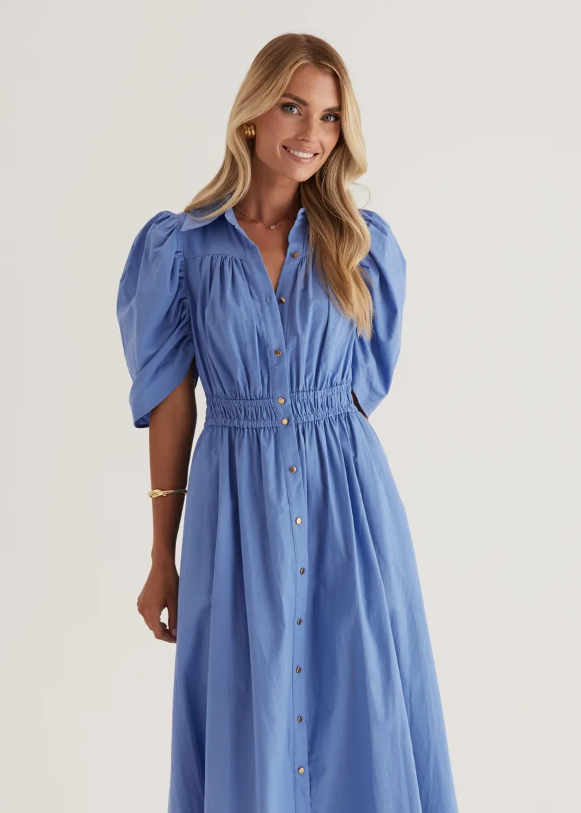Ariana Midi Dress - Cornflower Blue