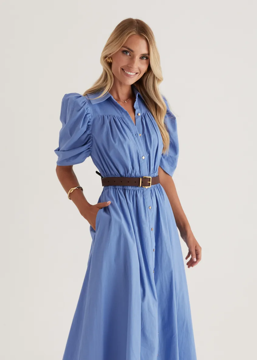 Ariana Midi Dress - Cornflower Blue