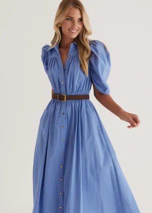 Ariana Midi Dress - Cornflower Blue