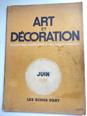 Art et Decoration magazine, Juin 1932