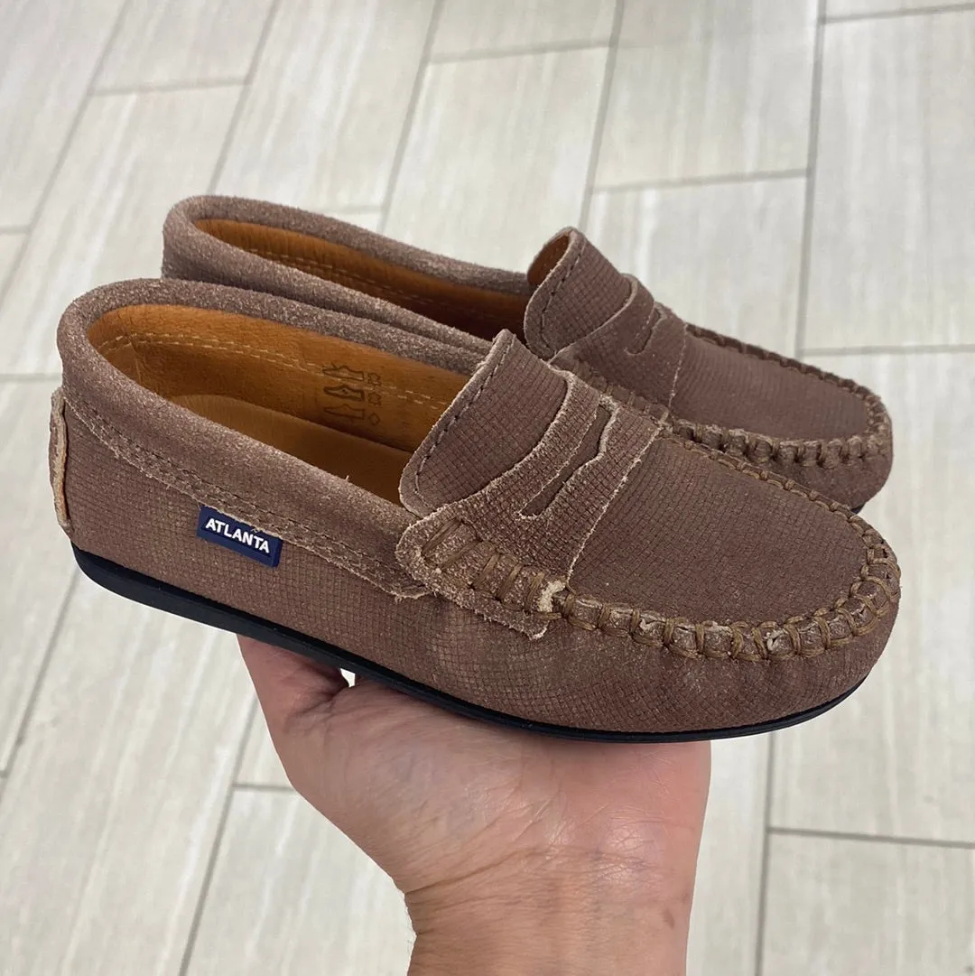 Atlanta Mocassin Chocolate Textured Penny Loafer