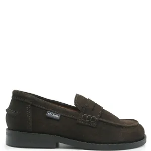 Atlanta Mocassin Dark Brown Suede Penny Shoe