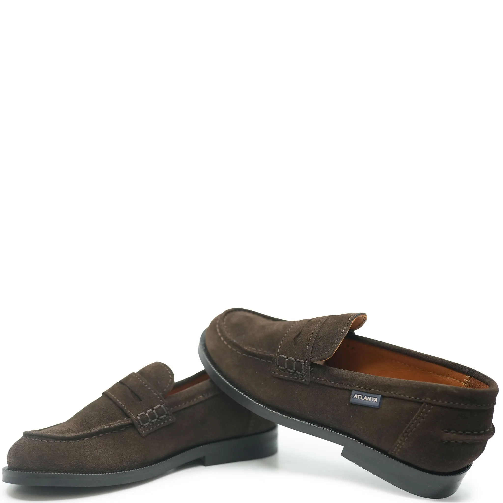Atlanta Mocassin Dark Brown Suede Penny Shoe