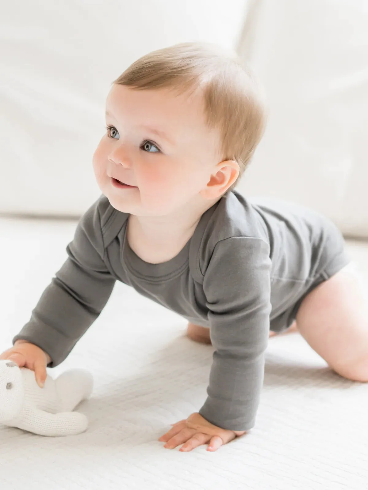 Baby Long Sleeve Bodysuit - Pewter