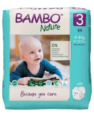 Bambo Nature Eco Nappies - Size 3 (11-20lbs/5-9kg)