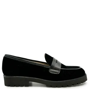 Beberlis Black Velvet Chunky Loafer