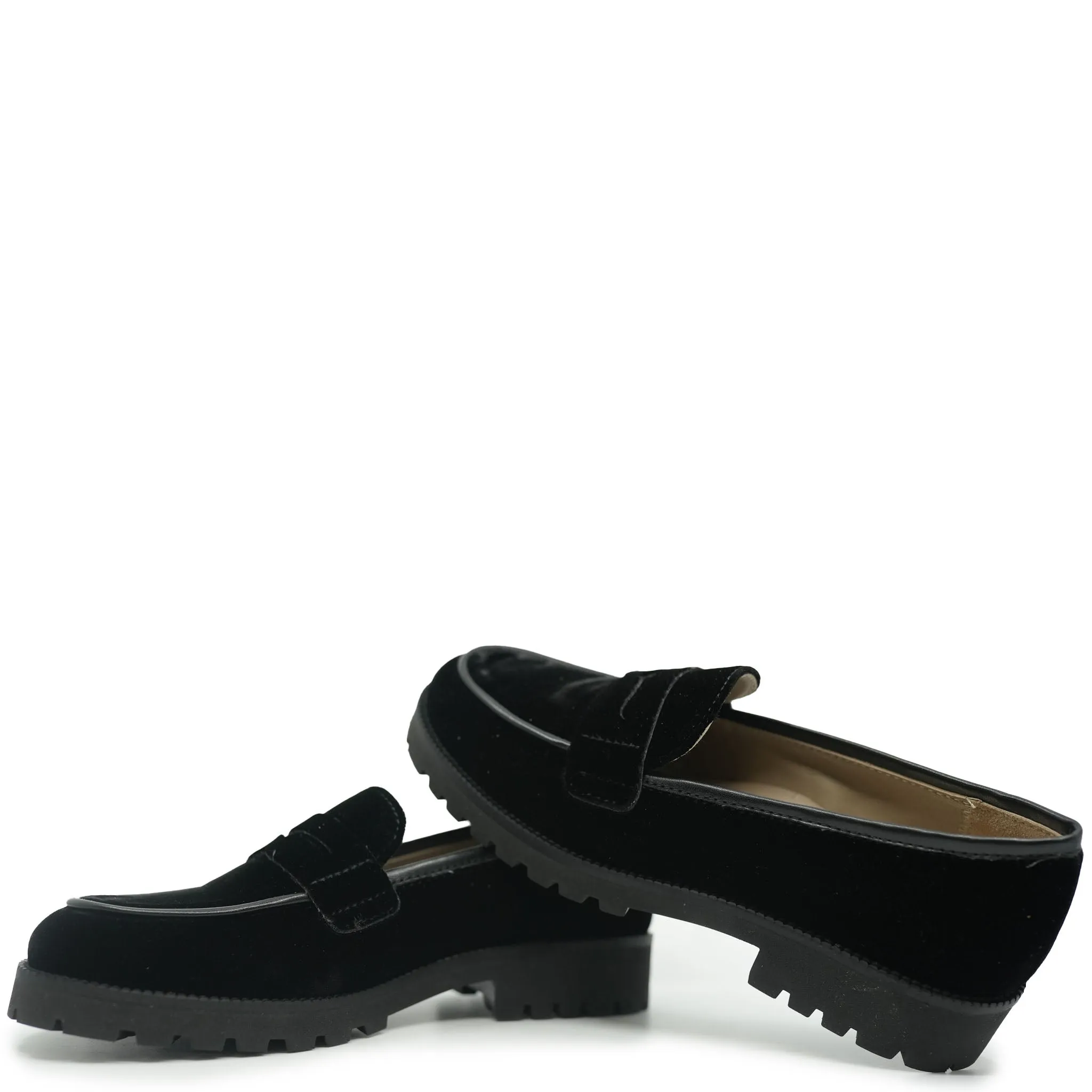 Beberlis Black Velvet Chunky Loafer
