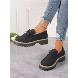 Black Bow Loafers
