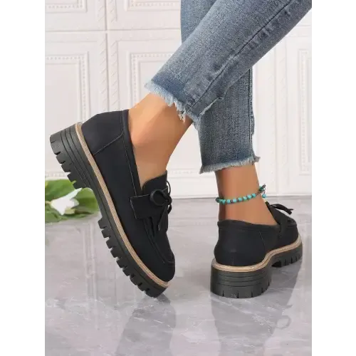 Black Bow Loafers
