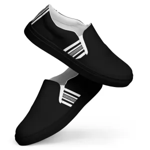 Black White Greek Key Men’s slip-on canvas shoes