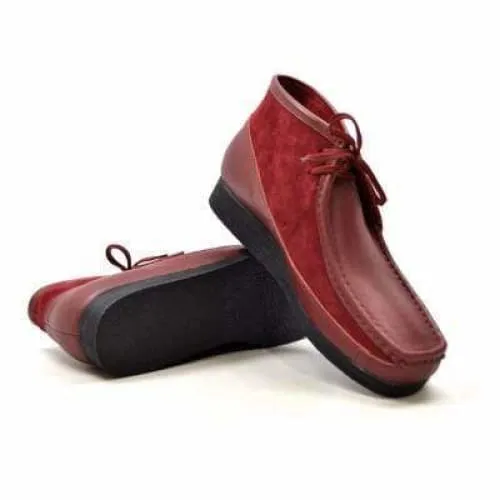 British Walkers New Castle Men's Red Leather and Suede Ankle Boots