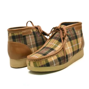 British Walkers New Castle Men's Tan Plaid Suede Ankle Boots