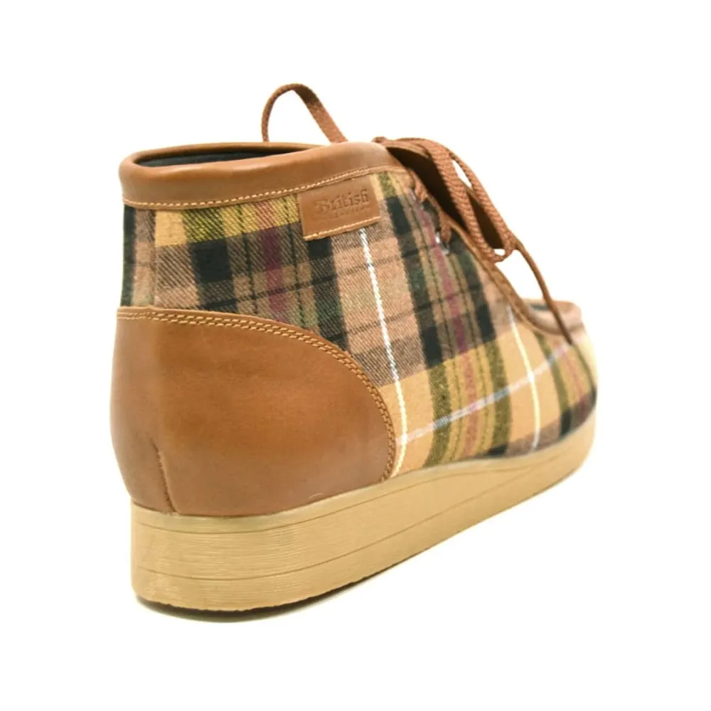 British Walkers New Castle Men's Tan Plaid Suede Ankle Boots