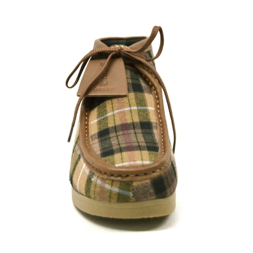 British Walkers New Castle Men's Tan Plaid Suede Ankle Boots