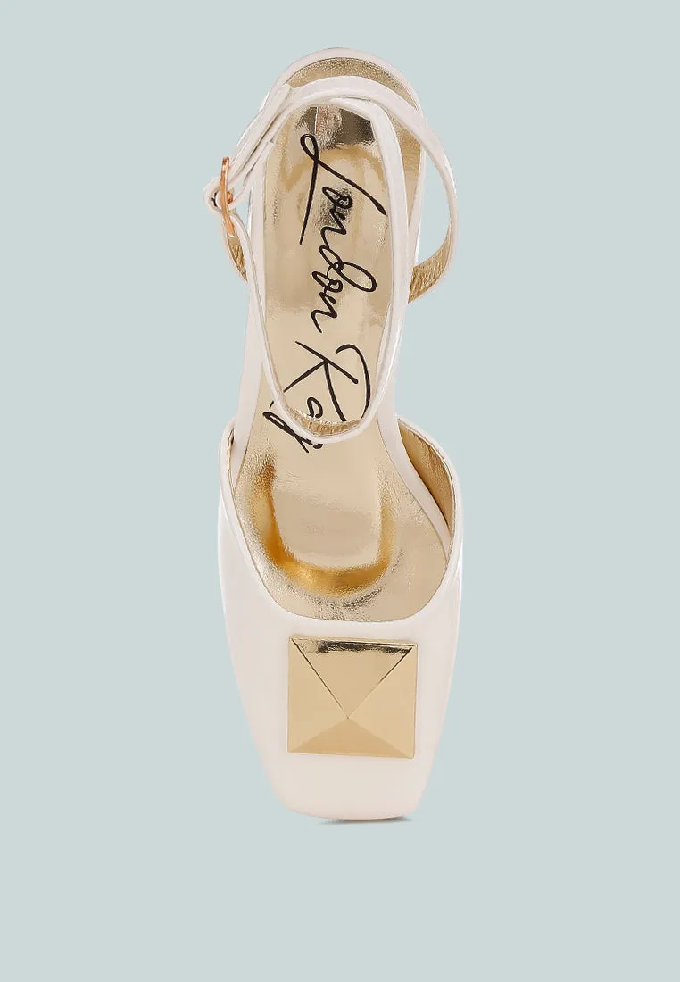Brooch Detail Ankle Strap Sandals By RAG
