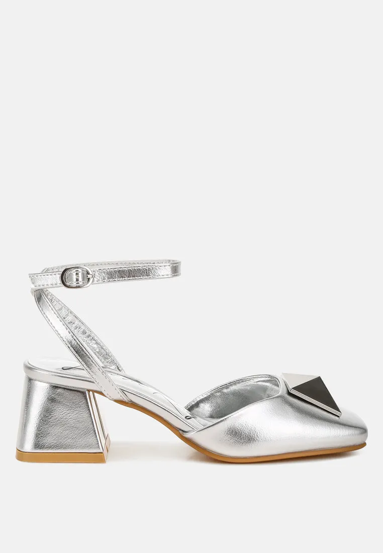Brooch Detail Ankle Strap Sandals By RAG
