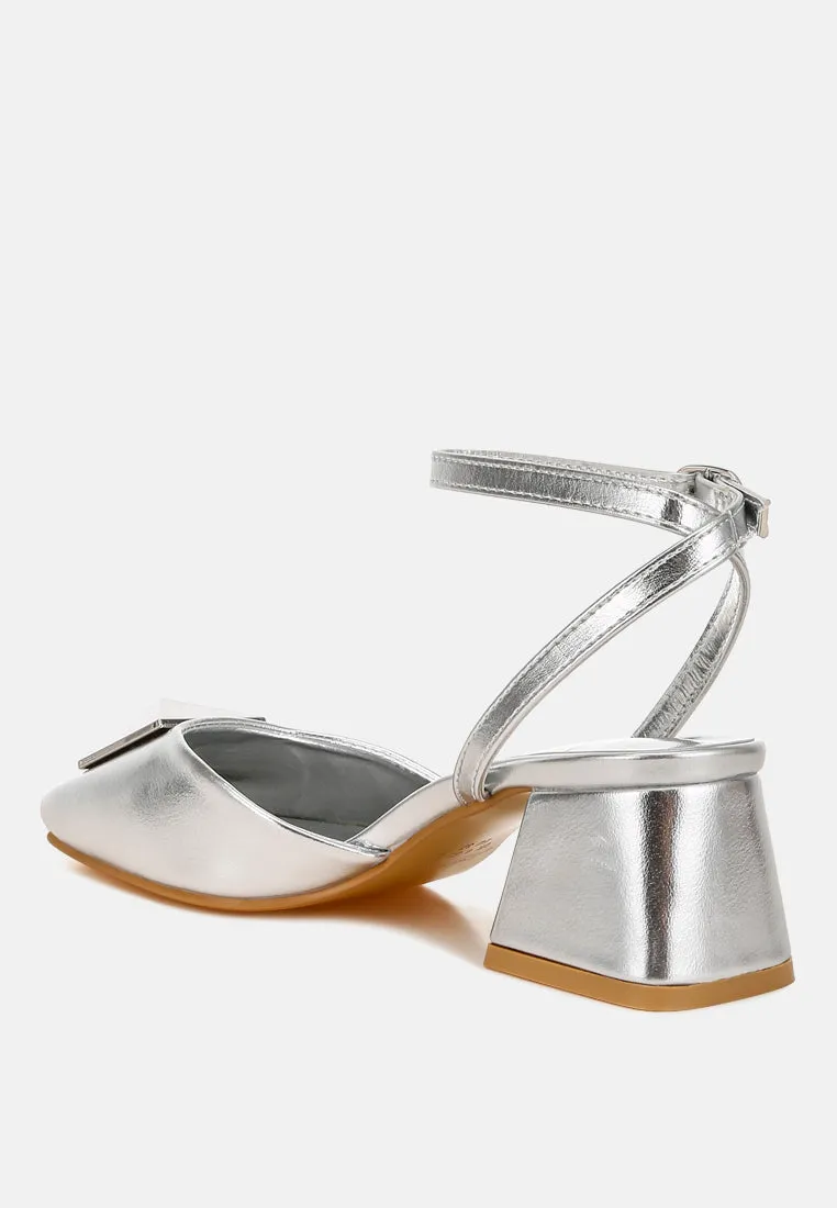 Brooch Detail Ankle Strap Sandals By RAG
