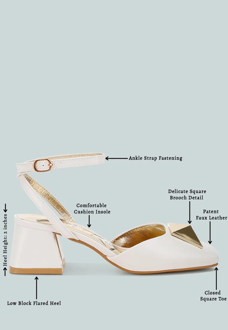 Brooch Detail Ankle Strap Sandals By RAG