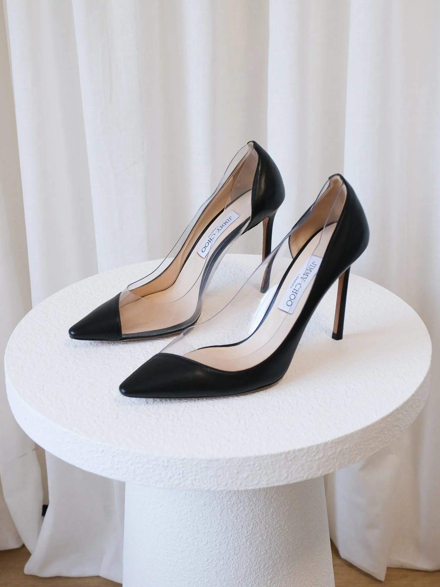 'Cass' Leather PVC Heels, Size 39.5