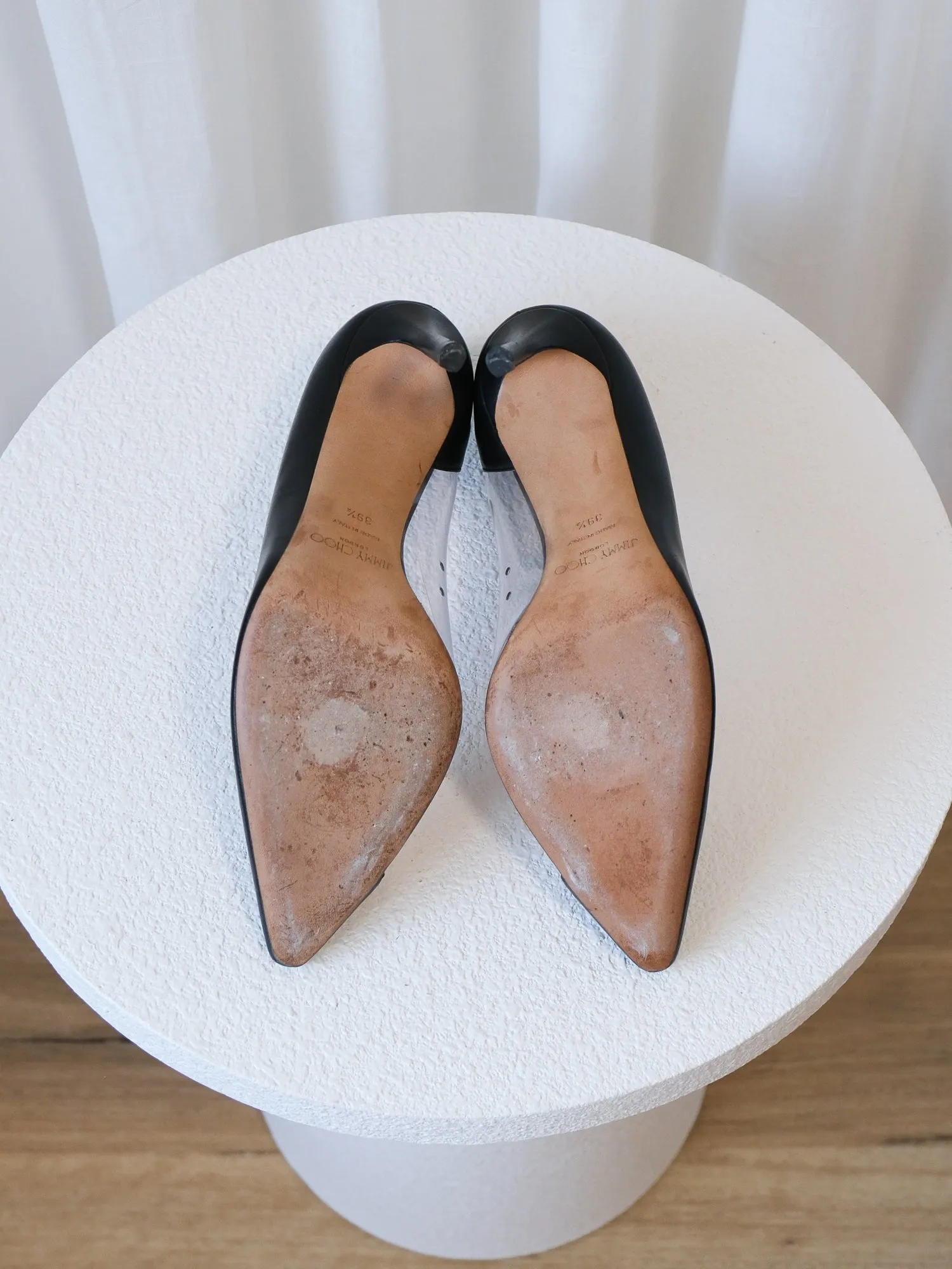 'Cass' Leather PVC Heels, Size 39.5