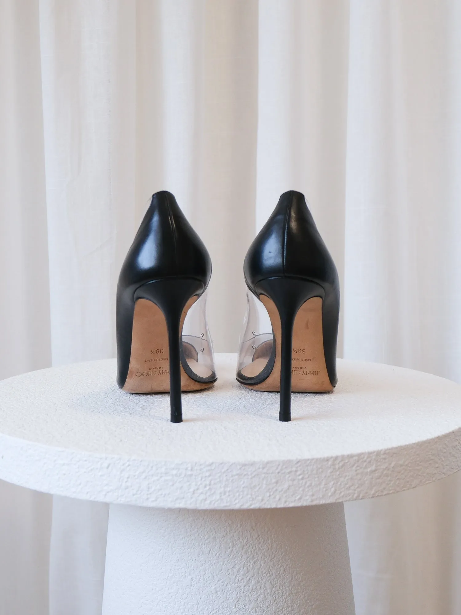 'Cass' Leather PVC Heels, Size 39.5