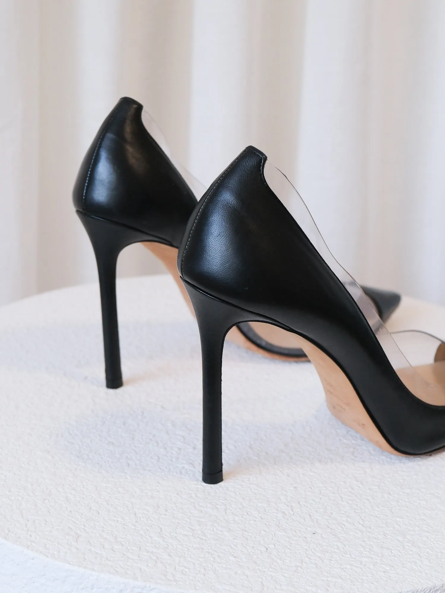 'Cass' Leather PVC Heels, Size 39.5