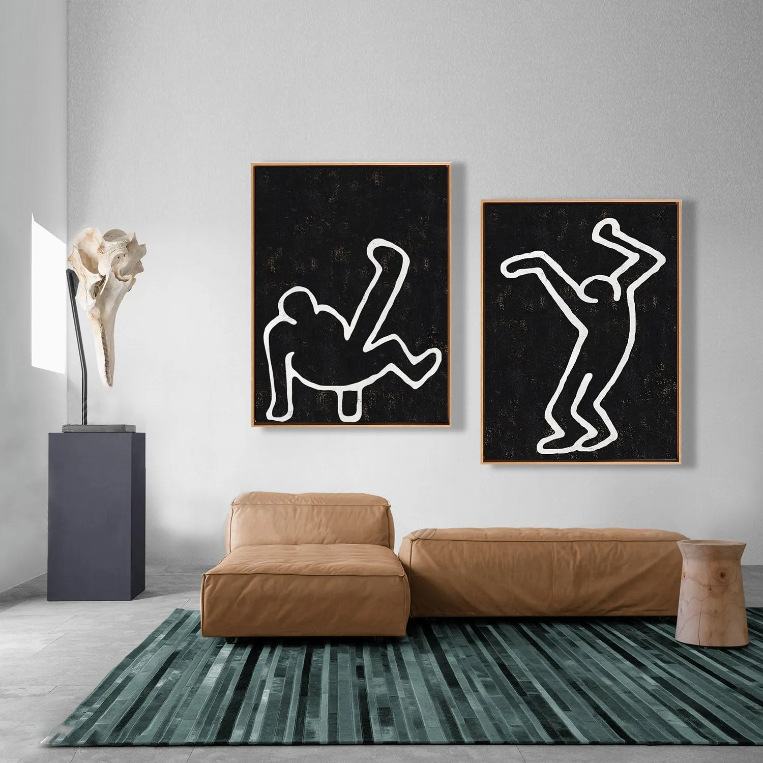 Copy of Copy of Set of 2 Minimal Painting Dancing Man P120