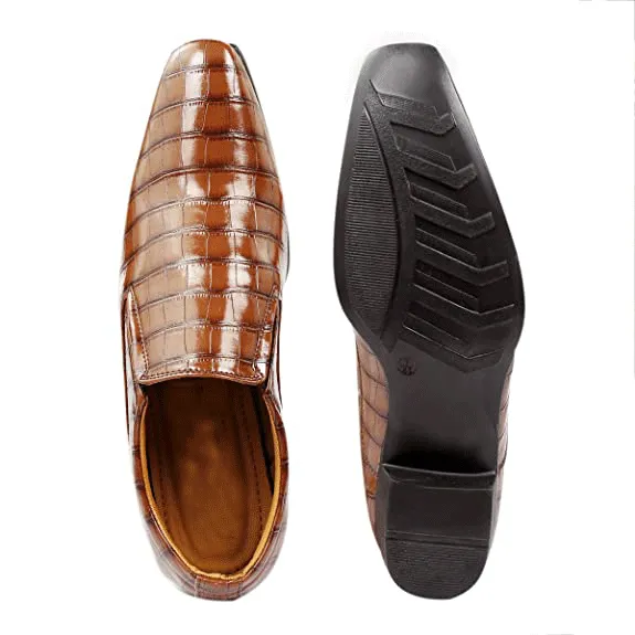 Crocodile Style Height Increasing Faux Leather Material Casual,Loafer and Moccasins Shoes-Unique and Classy