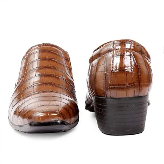 Crocodile Style Height Increasing Faux Leather Material Casual,Loafer and Moccasins Shoes-Unique and Classy