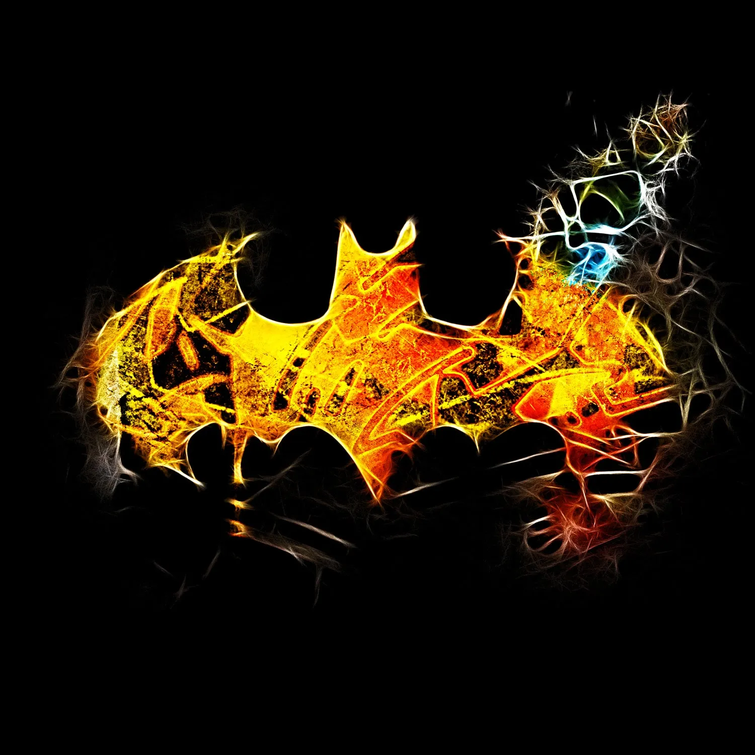 DC Comics Batman Logo Saturated Official Women's T-shirt (Black)
