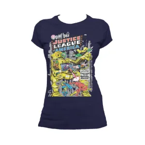 DC Comics Justice League Cover 29 Official Women's T-shirt (Navy)