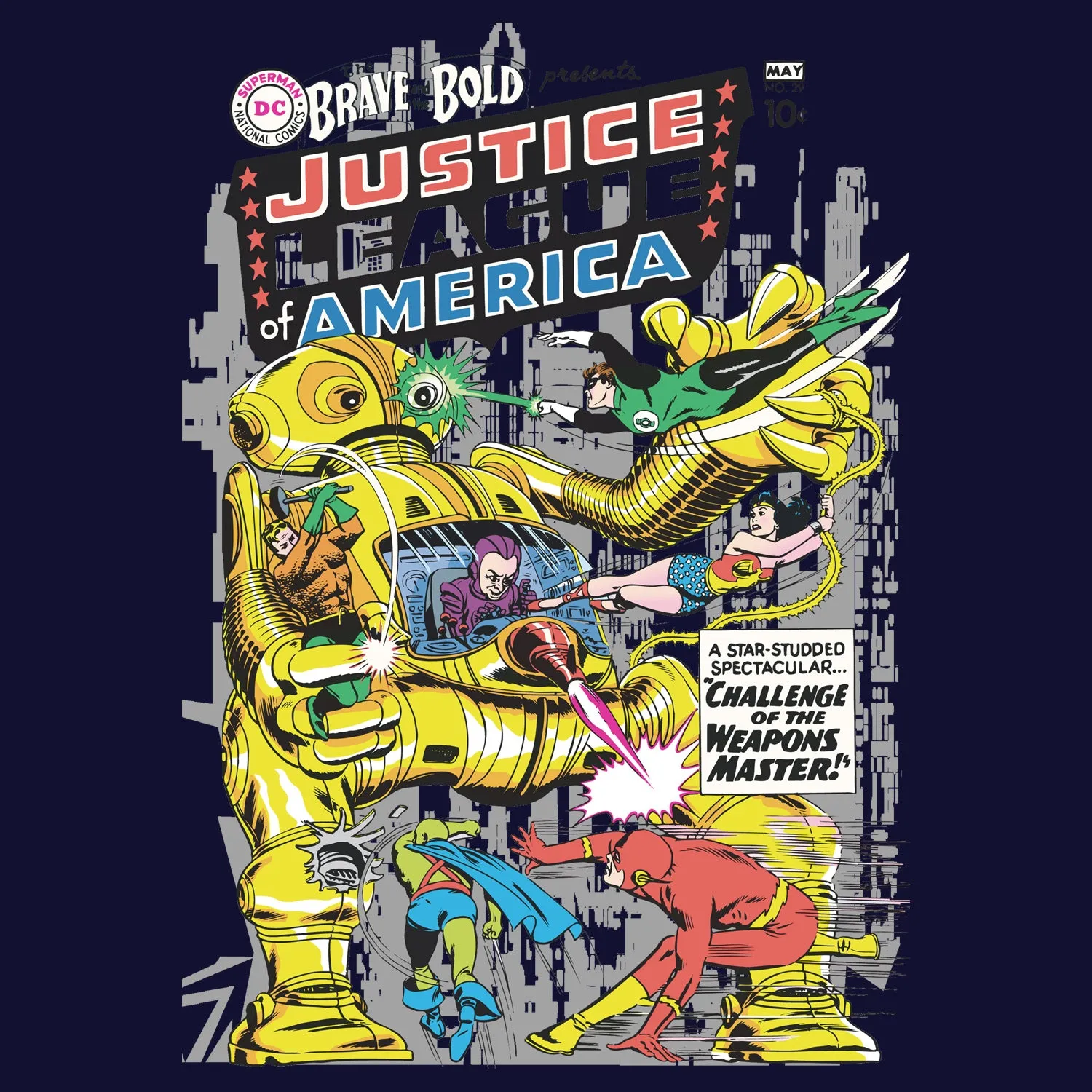 DC Comics Justice League Cover 29 Official Women's T-shirt (Navy)