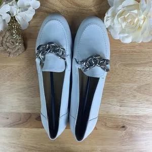 Donald Pliner White Leather Loafers 5