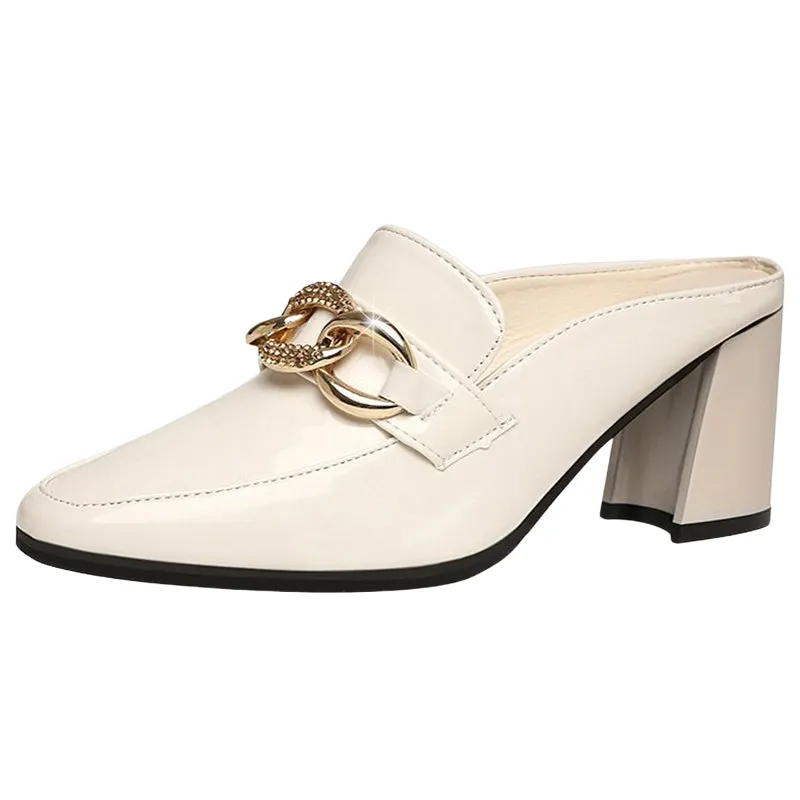 Female Heels Slippers Cover Soft Comfortable Rubber Buckle Luxury Heels