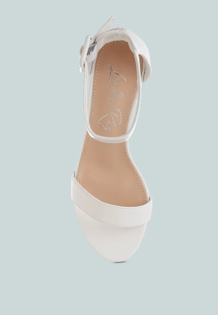 Feruda Faux Leather Kitten Heel Sandals