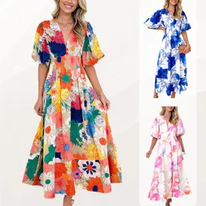 Floral Puff Summer Maxi Dress – For All Day Comfort