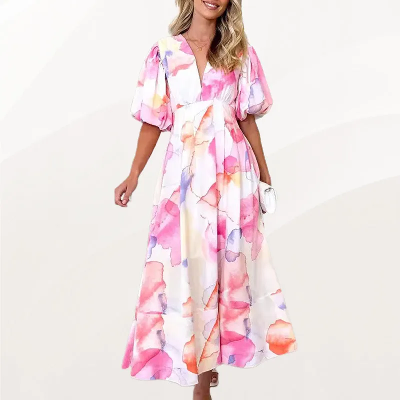 Floral Puff Summer Maxi Dress – For All Day Comfort