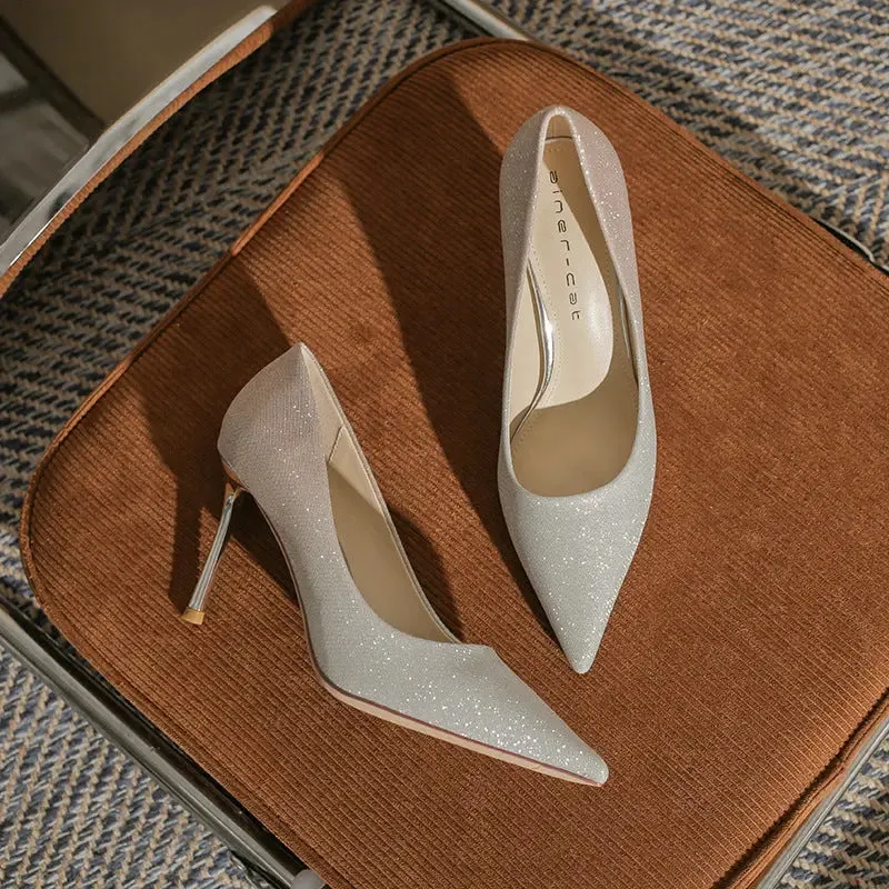 French High Heels Gradient Heels High Heeled Single Shoes