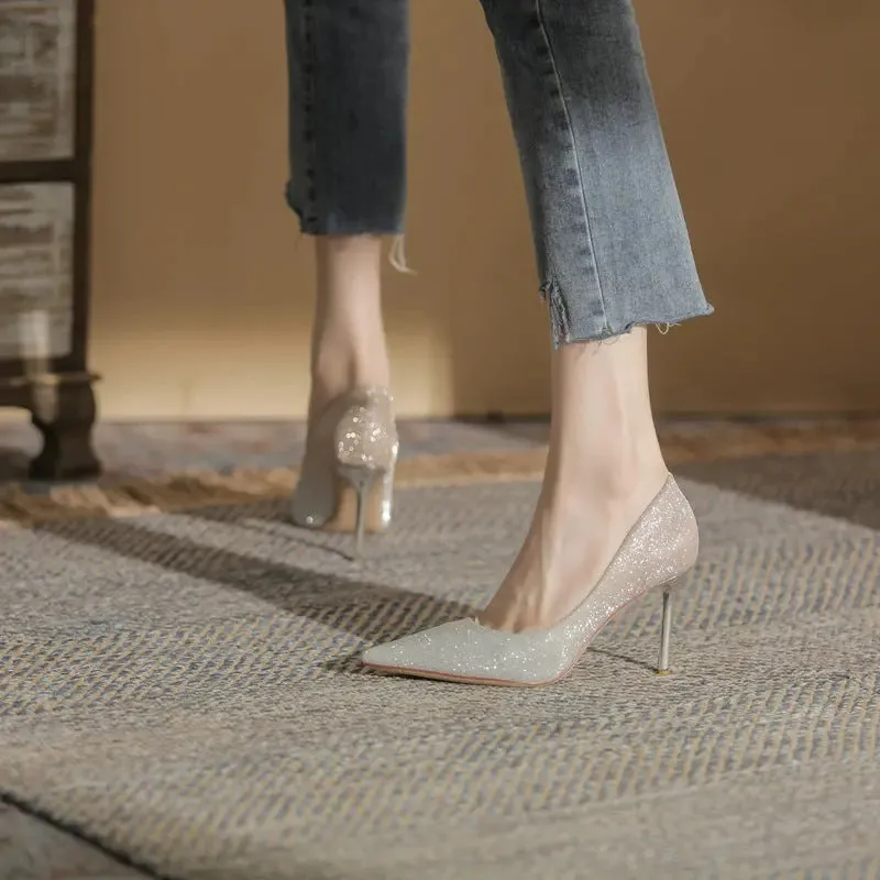 French High Heels Gradient Heels High Heeled Single Shoes