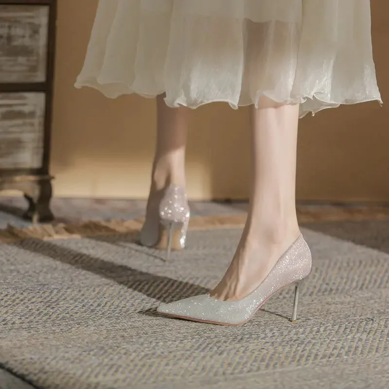 French High Heels Gradient Heels High Heeled Single Shoes
